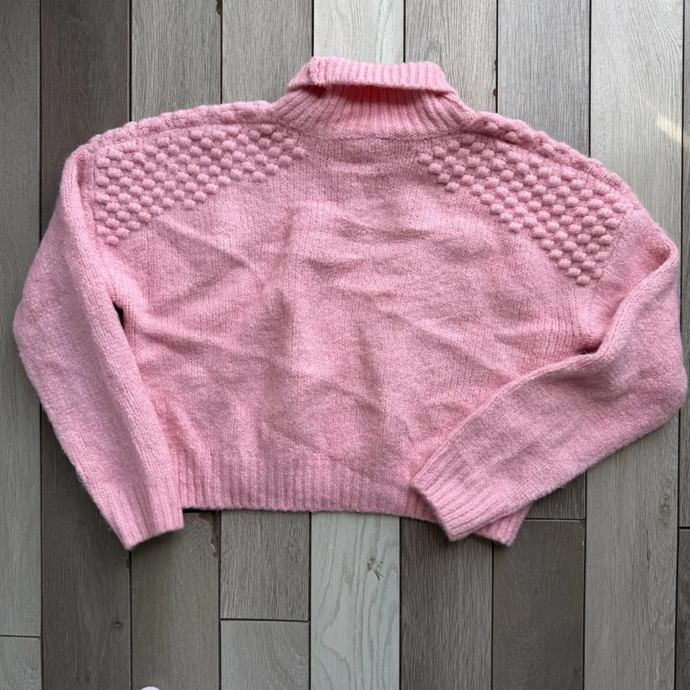 Free People Soft Pink Cowl Neck Sweater